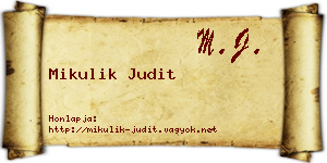 Mikulik Judit névjegykártya